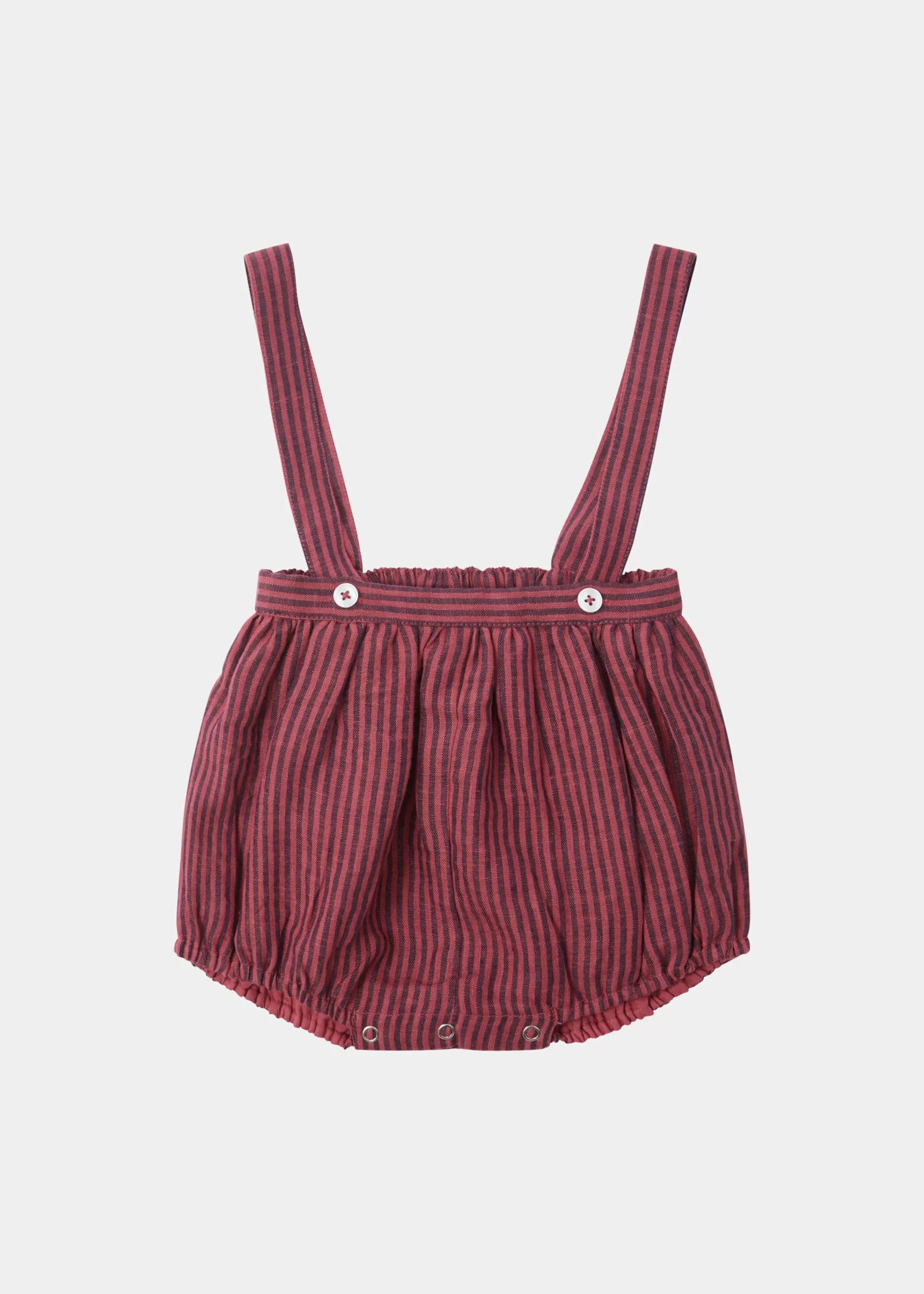 Romper & Jumpsuits-CARAMEL Musa Baby Romper Raspberry Stripe