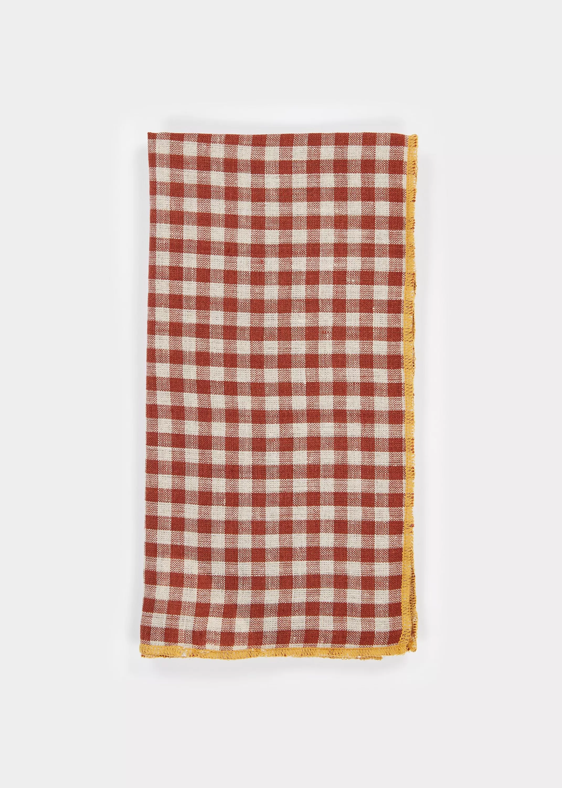 Tableware-CARAMEL Napkin Set Brown Check