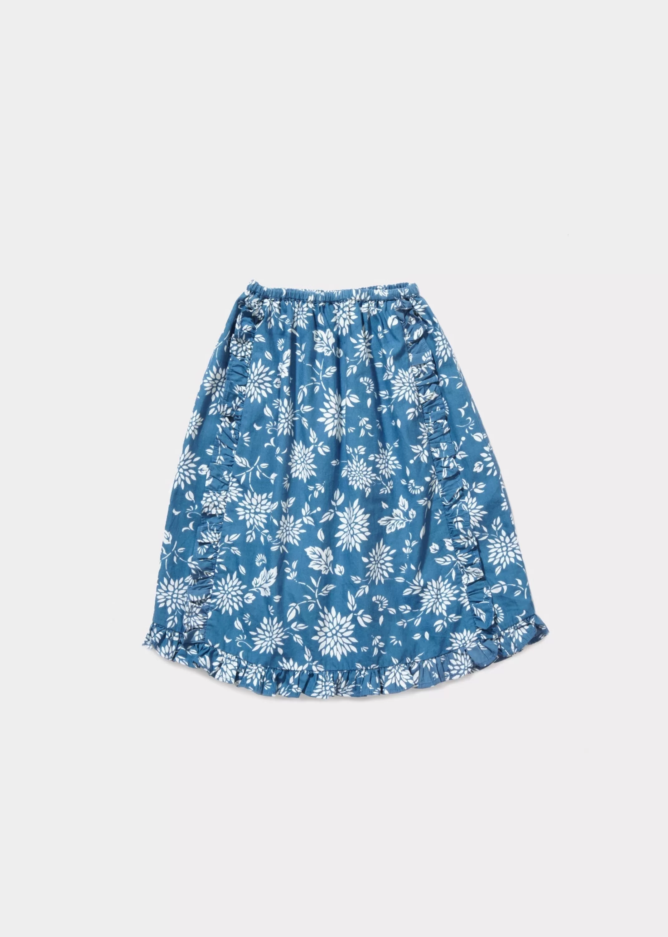 Skirts-CARAMEL Paracress Skirt - Cornflower Blue Kimono Print