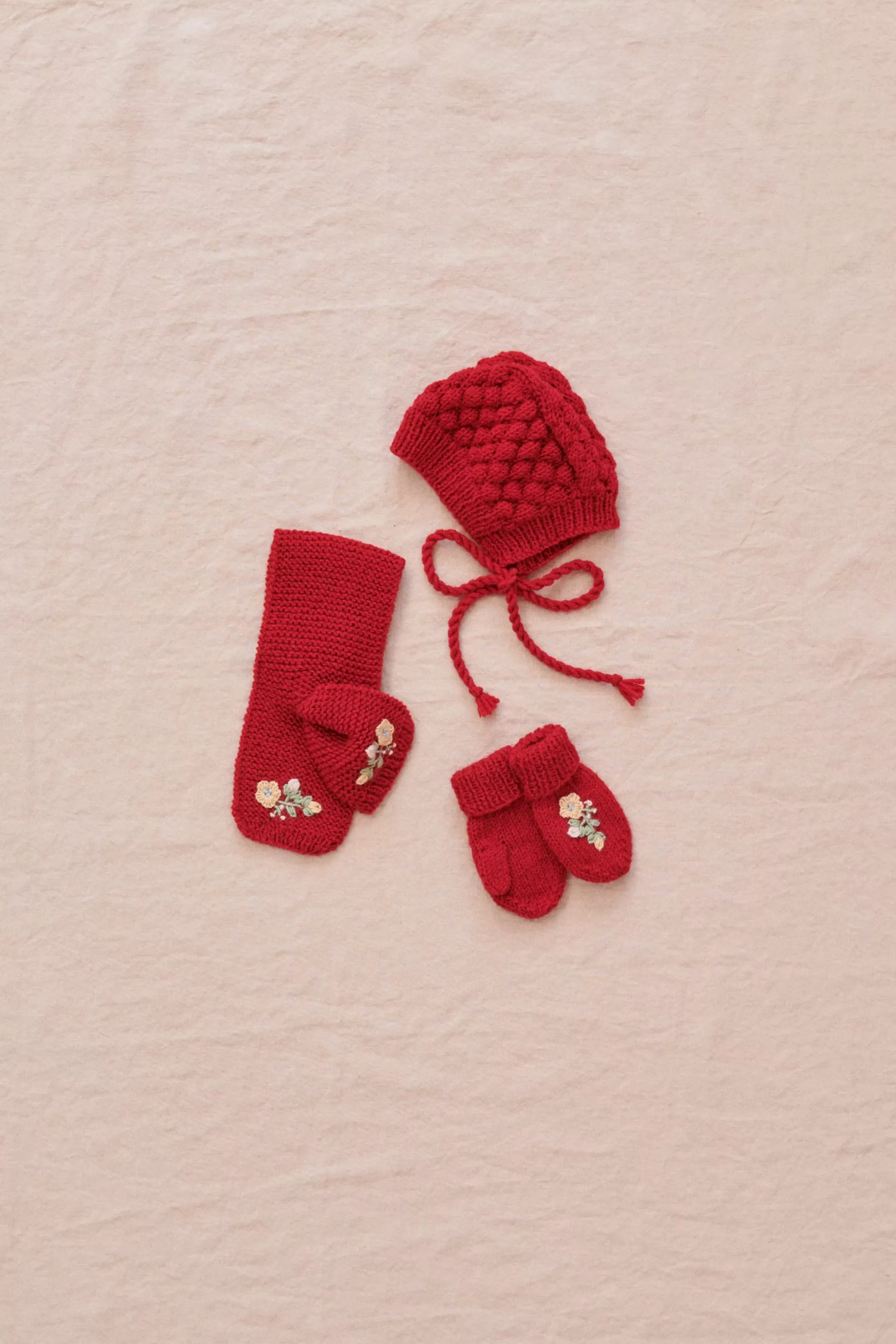 Accessories-CARAMEL Petrel Baby Mittens Red