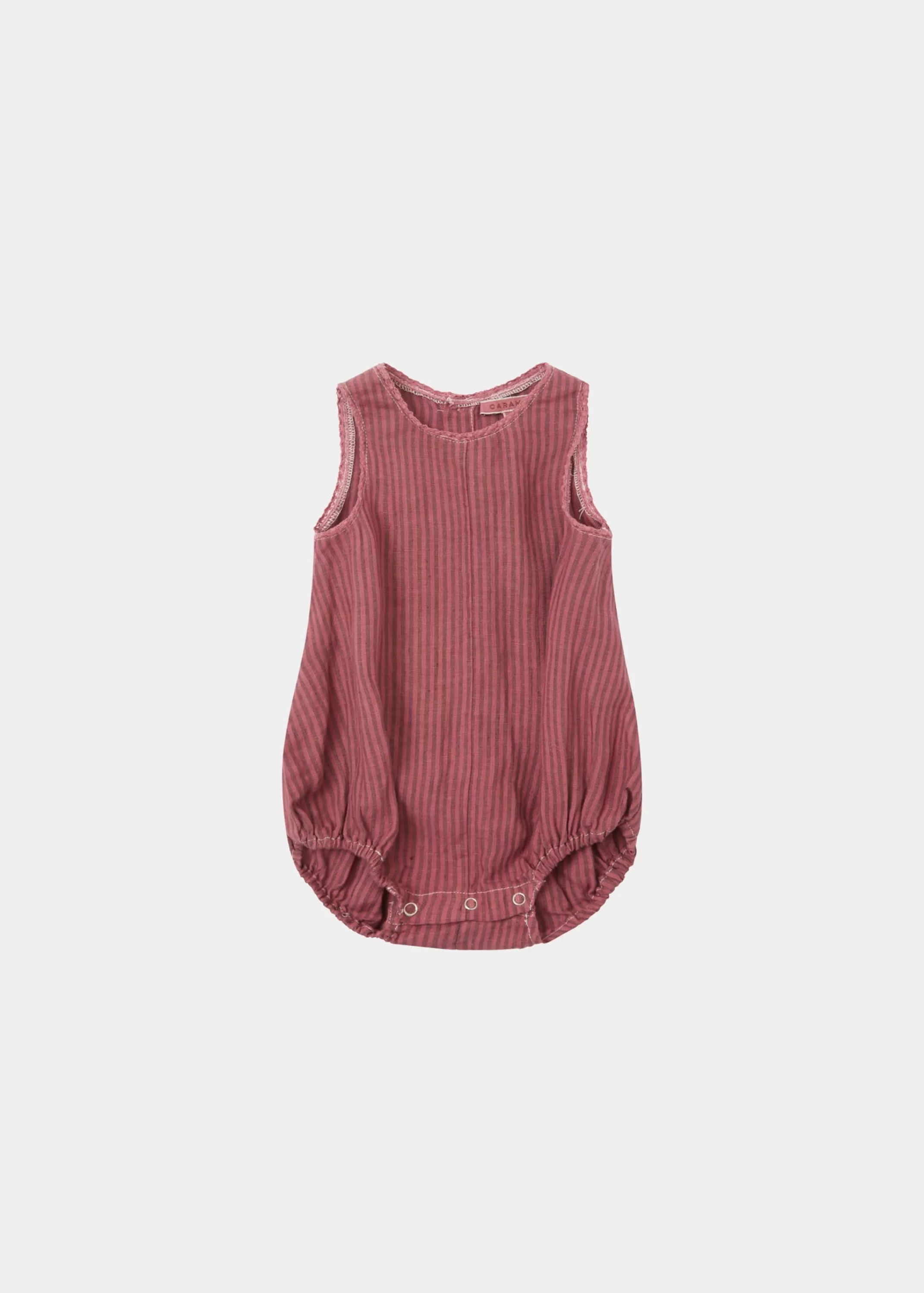 Romper & Jumpsuits-CARAMEL Pilea Baby Romper Raspberry Stripe