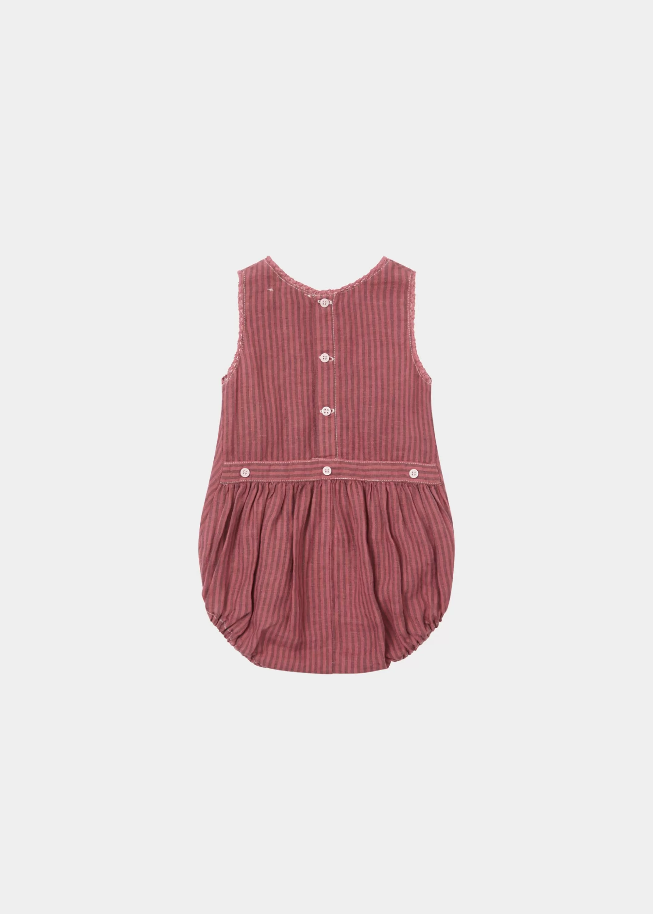 Romper & Jumpsuits-CARAMEL Pilea Baby Romper Raspberry Stripe