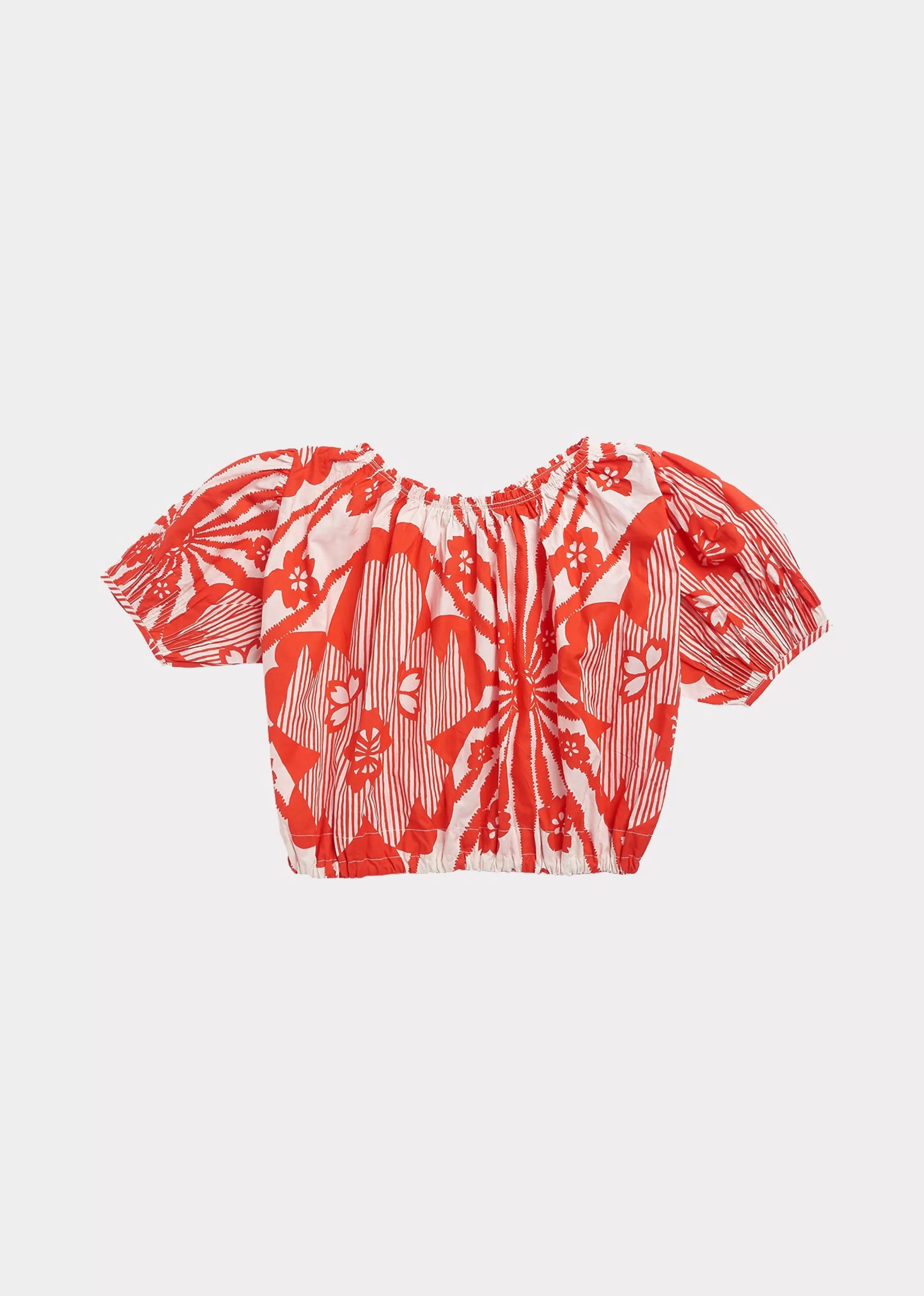 Tops-CARAMEL Queenspark Blouse Red Flower Print