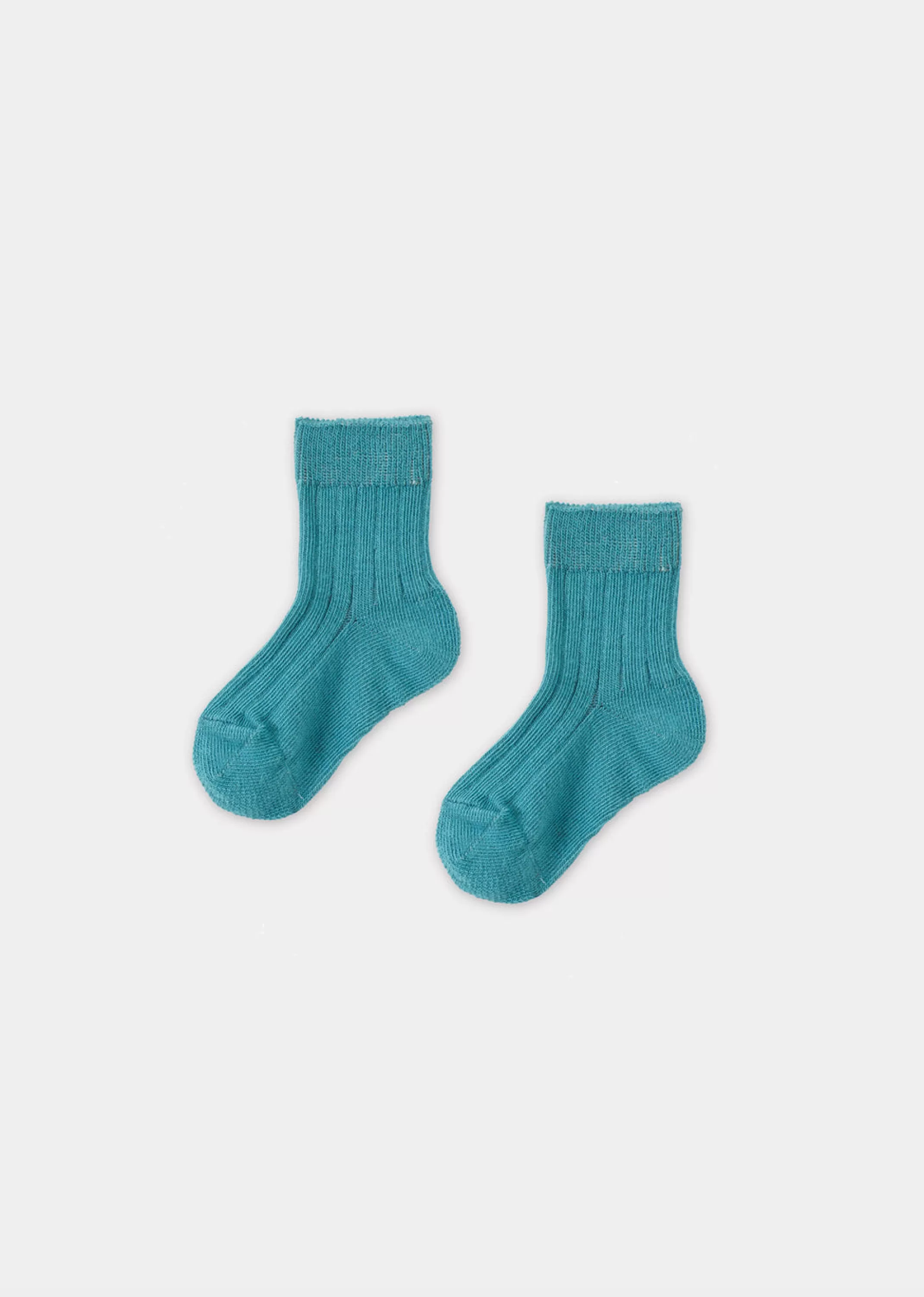 Socks-CARAMEL Rib Ankle Socks - Cornflower Blue