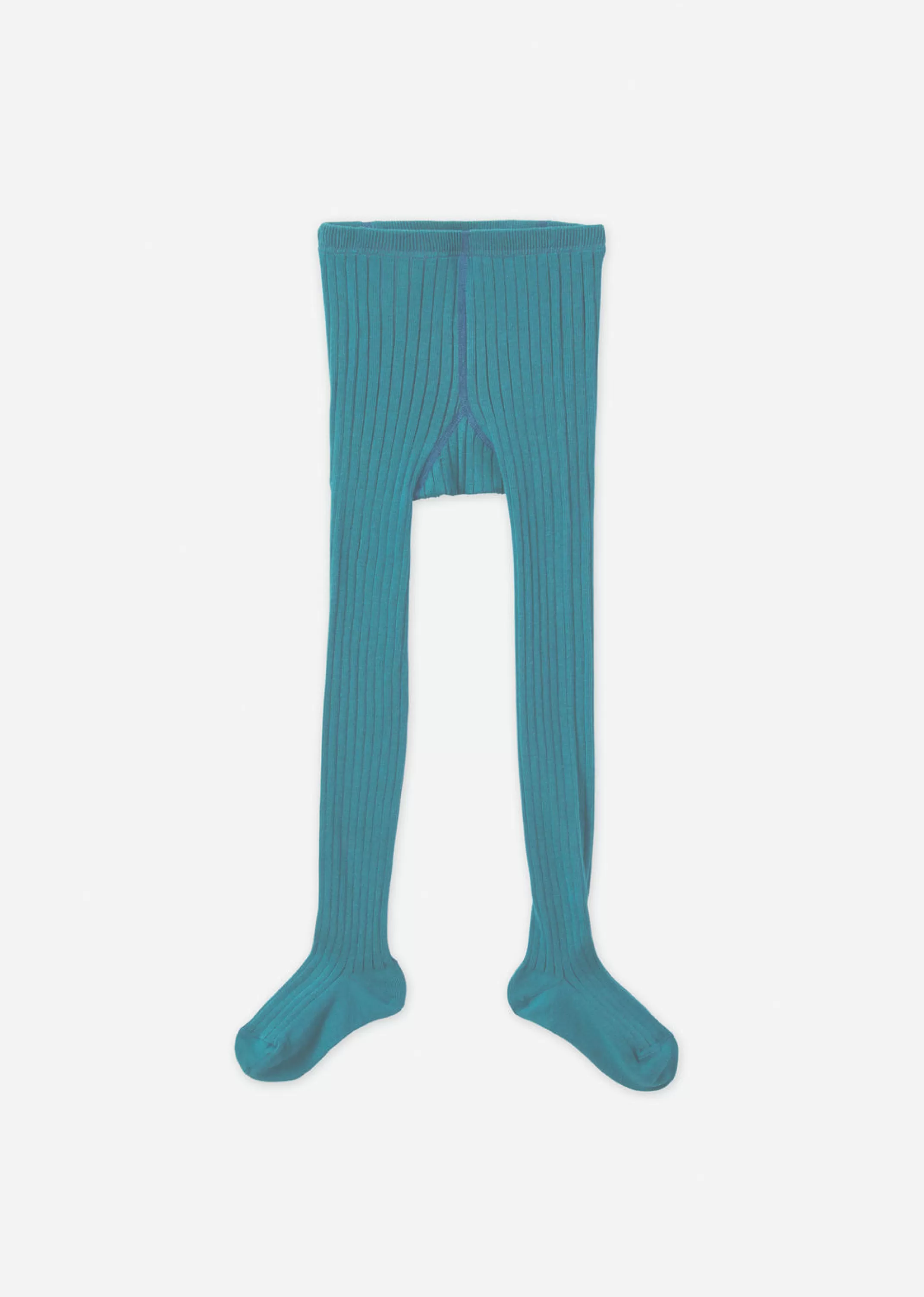 Socks-CARAMEL Rib Tights - Cornflower Blue