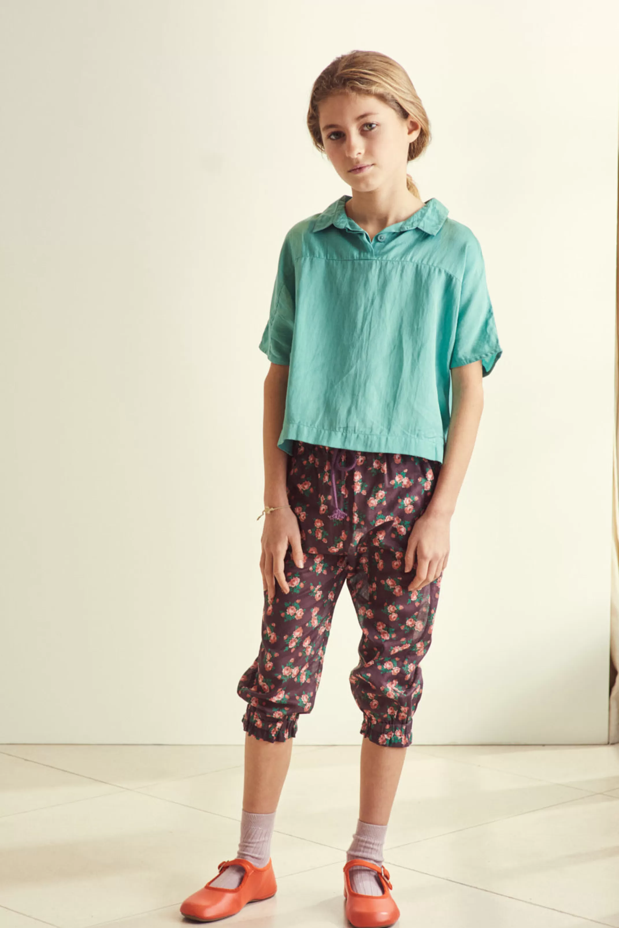 Trousers-CARAMEL Shrimp Trousers - Bright Floral