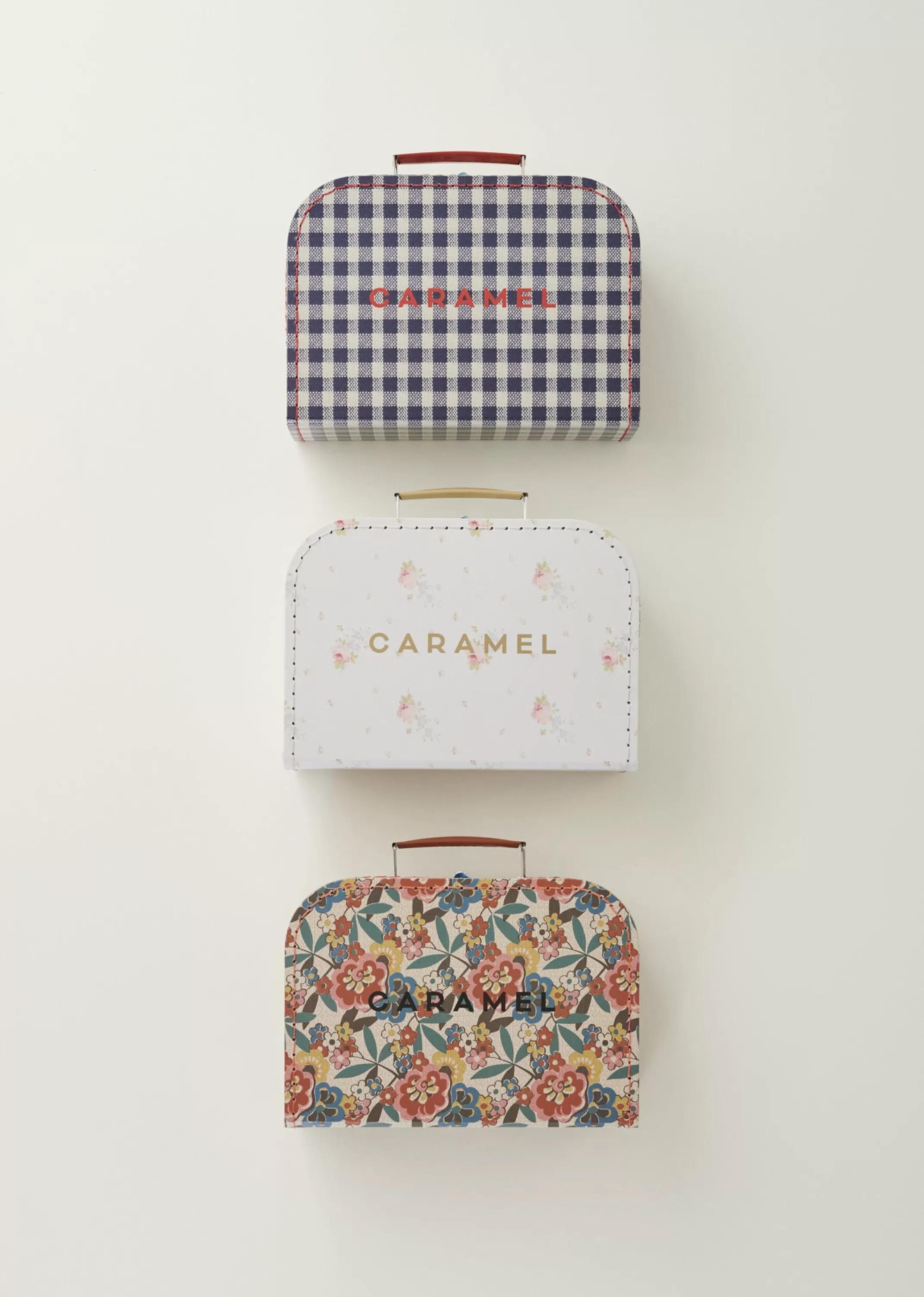 Accessories-CARAMEL Small Suitcase - Navy Check