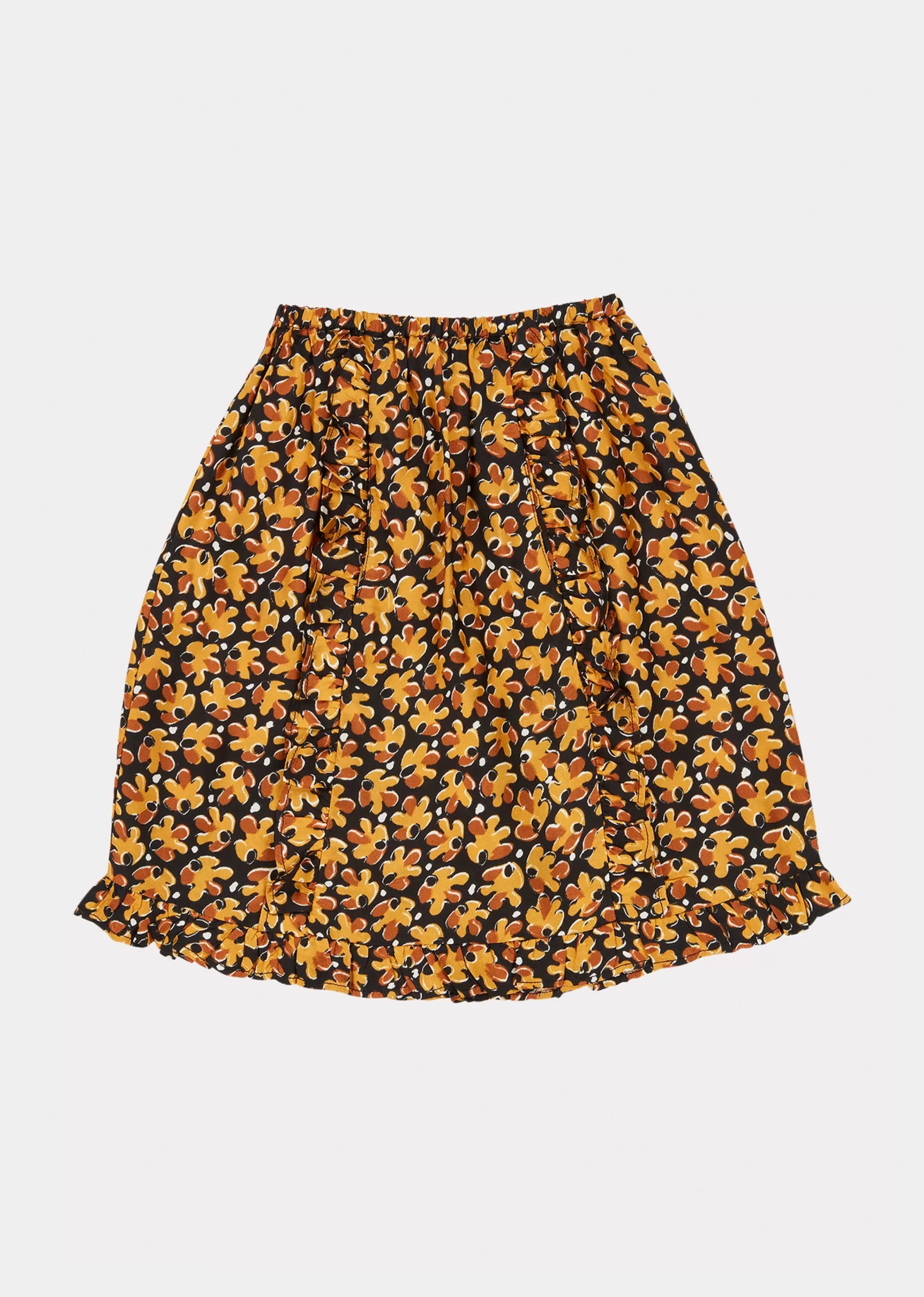 Skirts-CARAMEL Stork Skirt - Black Leaf Print