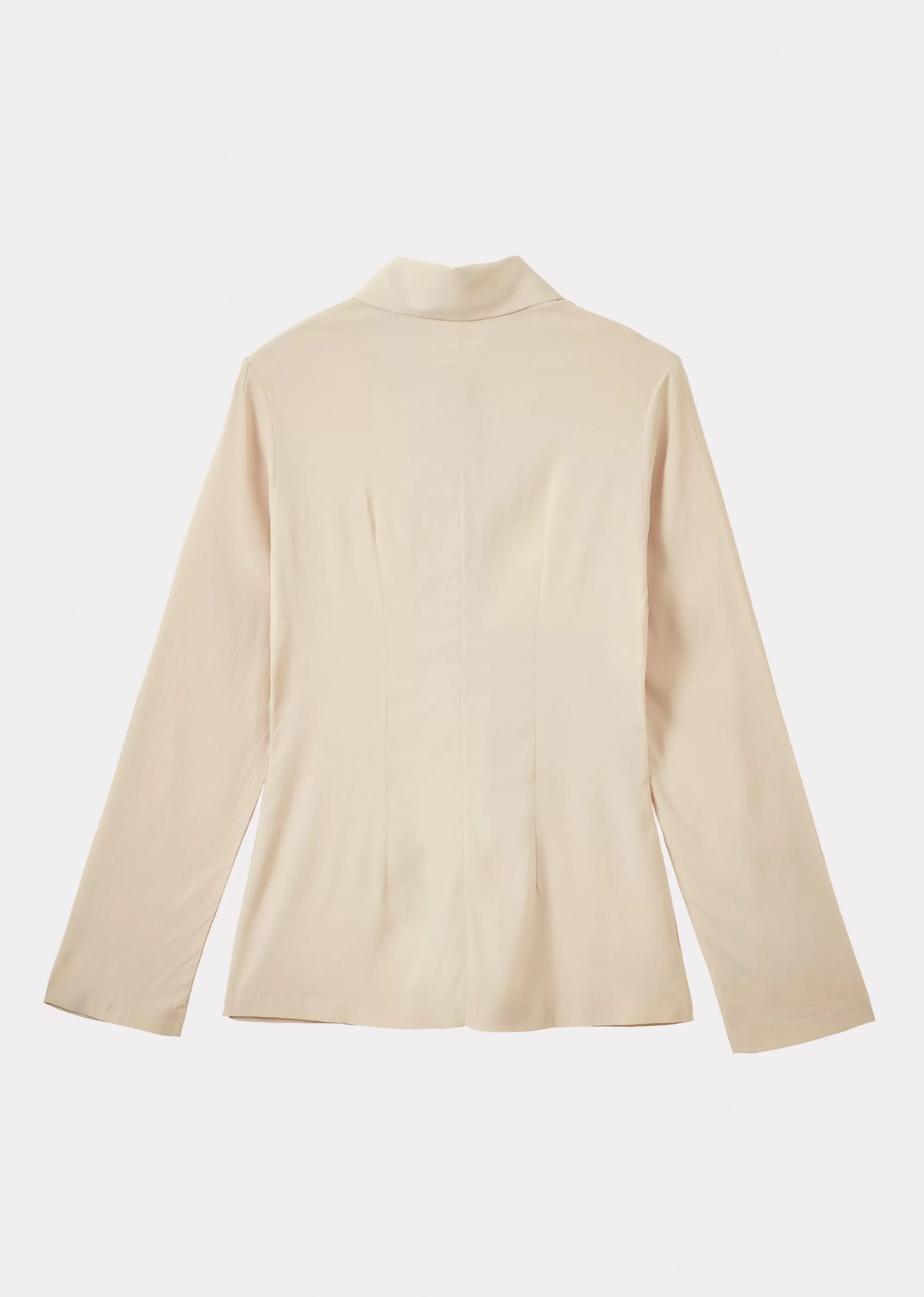 Tops-CARAMEL Stretch Women Shirt - Beige