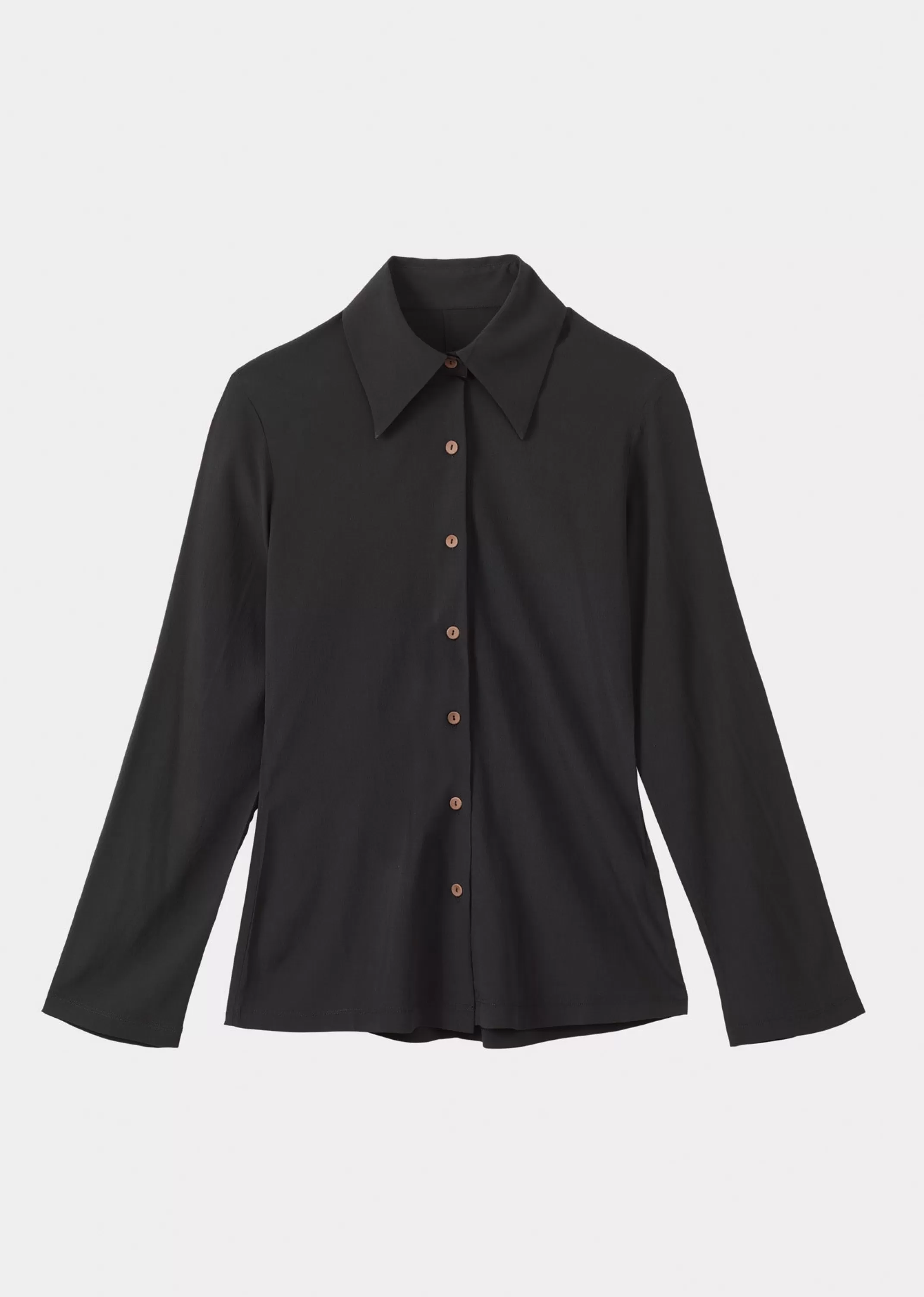 Tops-CARAMEL Stretch Women Shirt - Black