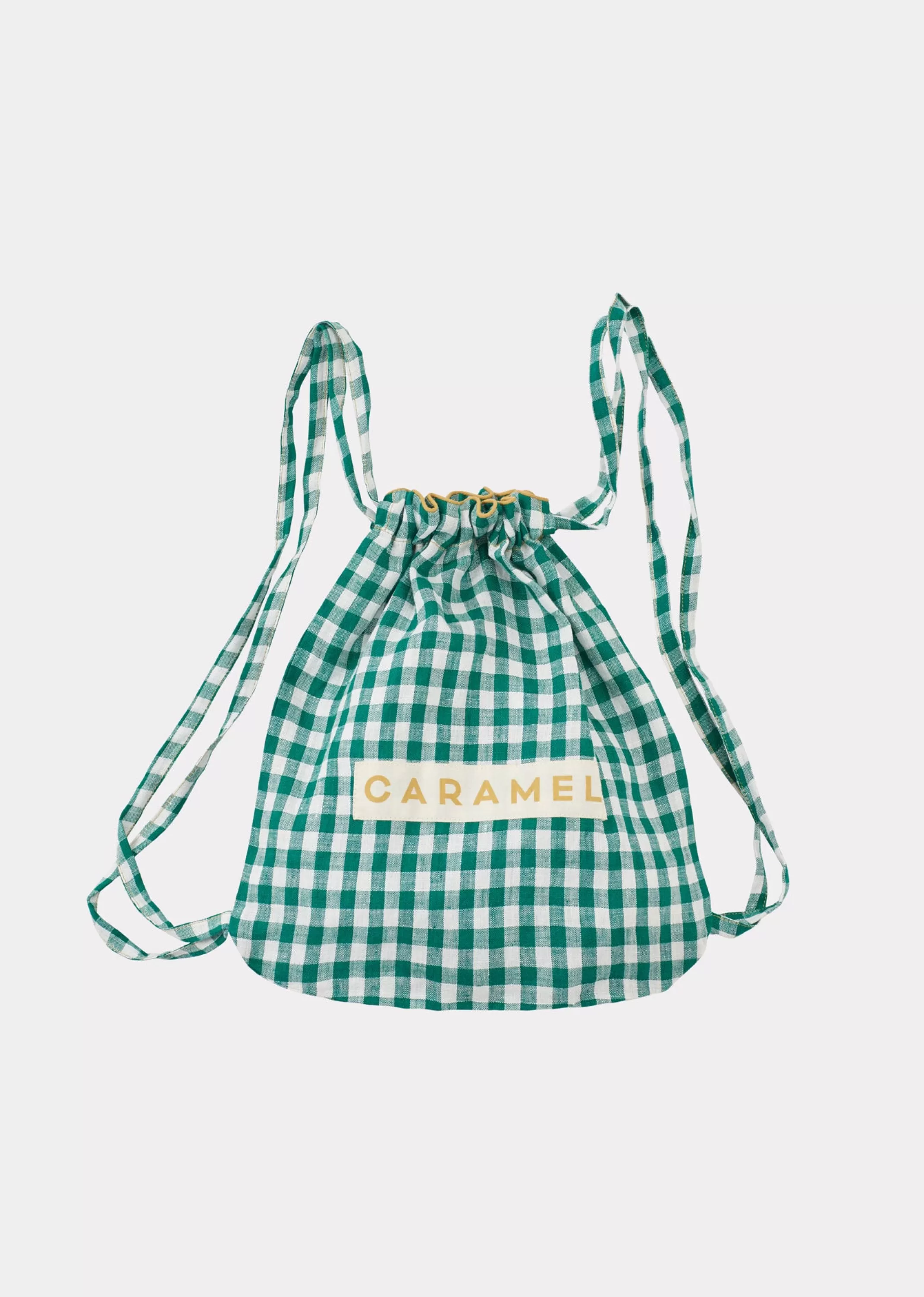 Accessories-CARAMEL Tote Backpack - Green Check