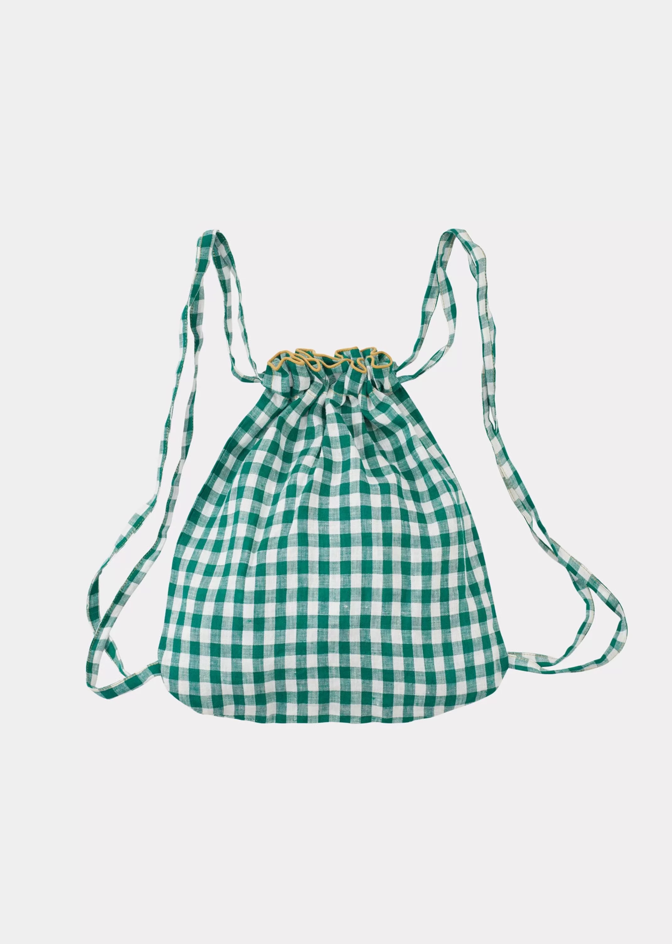 Accessories-CARAMEL Tote Backpack - Green Check