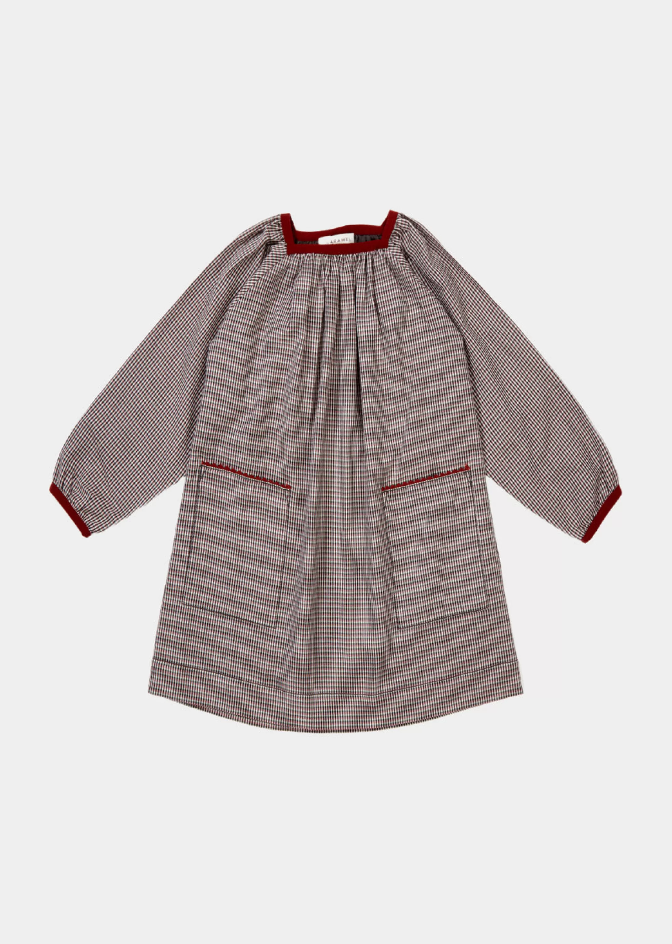 Dresses-CARAMEL Turton Dress - Grey Micro Check